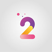 Vector number two logo design template with gradient color