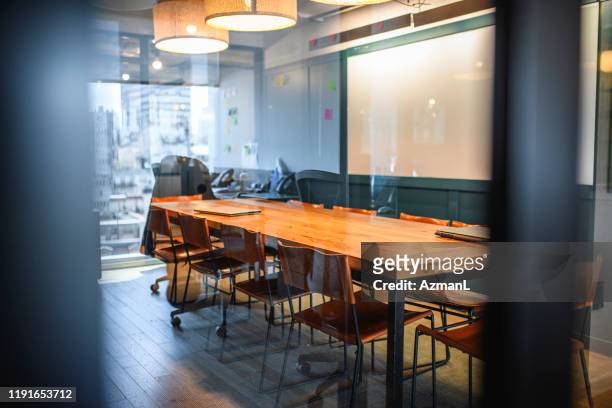 glimpse of modern board room in buenos aires office - personal perspective office stock pictures, royalty-free photos & images