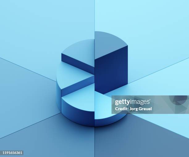 pie chart forming steps - 3d pie chart stock-fotos und bilder