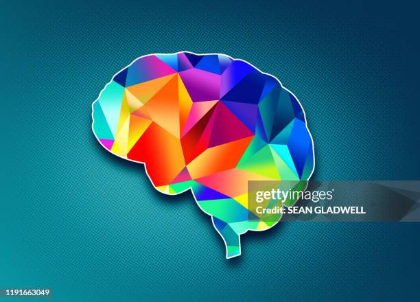 colourful abstract brain - knowledge is power fotografías e imágenes de stock