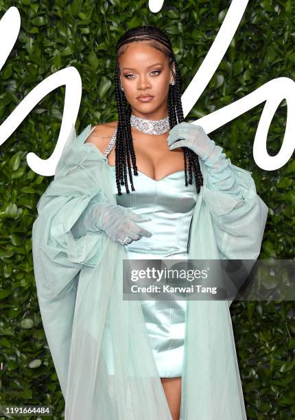 Rihanna attends The Fashion Awards 2019 at the Royal Albert Hall on December 02, 2019 in London, England.