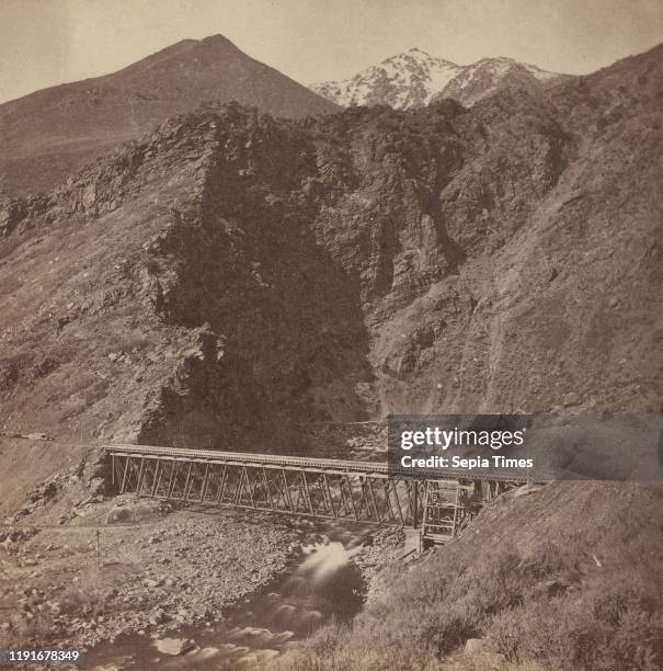 Devil's Gate from the South, High Peaks of the Wahsatch in the distance. Union Pacific Rail Road., Edward and Henry T. Anthony & Co. , about...