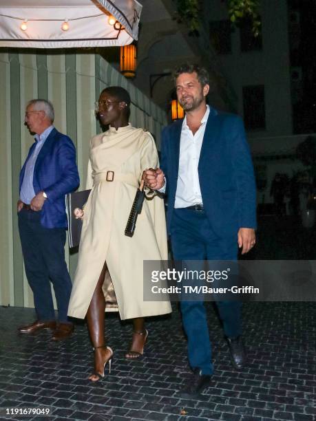Jodie Turner-Smith and Joshua Jackson are seen on January 04, 2020 in Los Angeles, California.