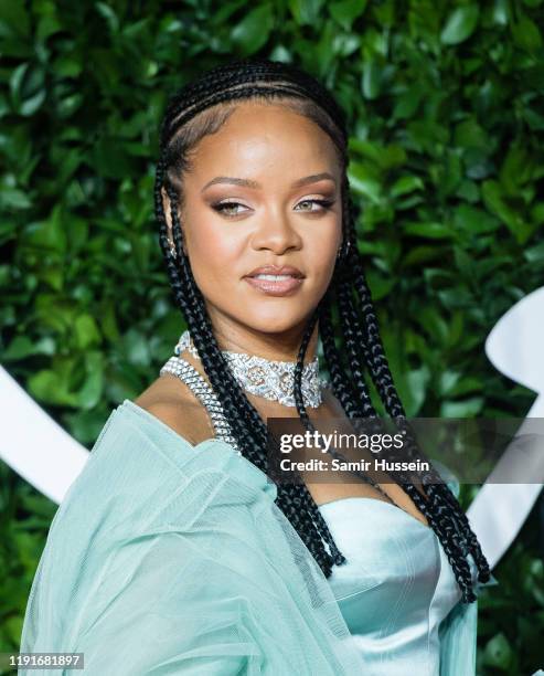 Rihanna arrives at The Fashion Awards 2019 held at Royal Albert Hall on December 02, 2019 in London, England.