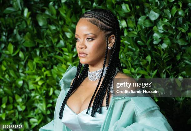 Rihanna arrives at The Fashion Awards 2019 held at Royal Albert Hall on December 02, 2019 in London, England.