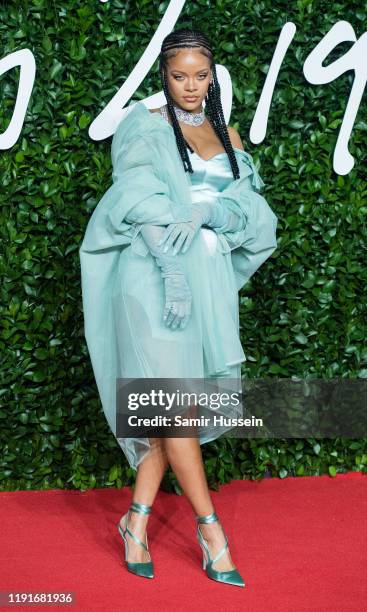 Rihanna arrives at The Fashion Awards 2019 held at Royal Albert Hall on December 02, 2019 in London, England.