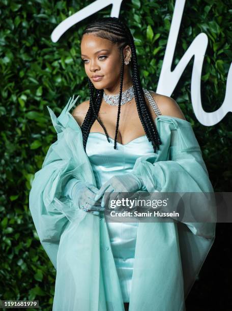 Rihanna arrives at The Fashion Awards 2019 held at Royal Albert Hall on December 02, 2019 in London, England.