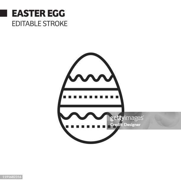 easter egg line icon, outline vector symbol illustration. pixel perfect, editable stroke. - easter eggs stock illustrations