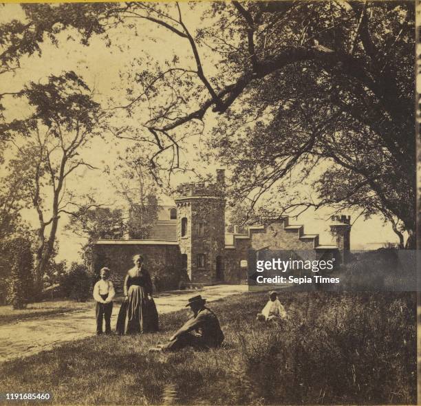 Stevens' Residence, Castle Point, Hoboken. Gateway and Lodge, Edward and Henry T. Anthony & Co. , 1864-1868, Albumen silver print