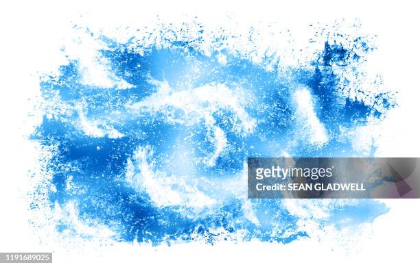 blue splash paint - paint in water foto e immagini stock