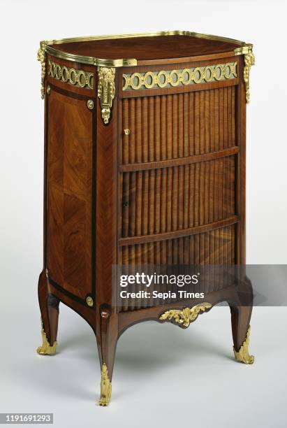 Cabinet, Roger Vandercruse Lacroix , Paris, France, about 1765, Oak and fir veneered with tulipwood, amaranth, and holly, gilt-bronze mounts, white...