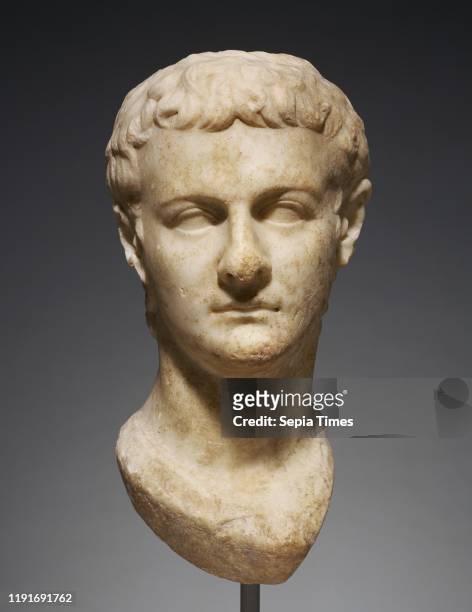 Head of Emperor Caligula, Asia Minor, about 40, Marble, 43 _ 21.5 _ 25 cm