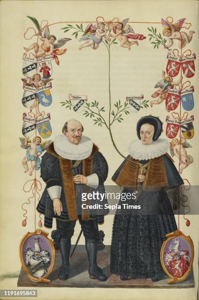 The Twenty-Seventh Generation, Christoph Derrer and His Second Wife Ursula Scheuerlin, Georg Strauch , Nuremberg, Germany, about 1626 - 1711, Tempera...