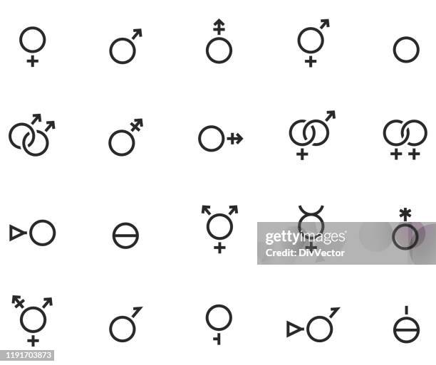 gender symbol set - gender equality stock illustrations