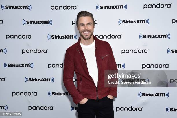 Derek Hough visits SiriusXM Studios on December 03, 2019 in New York City.