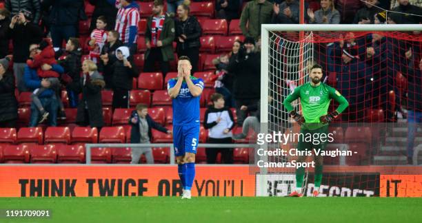 Lincoln City's Jason Shackell after Sunderland's Lynden Gooch scored his side's second goal during the Sky Bet League One match between Sunderland...