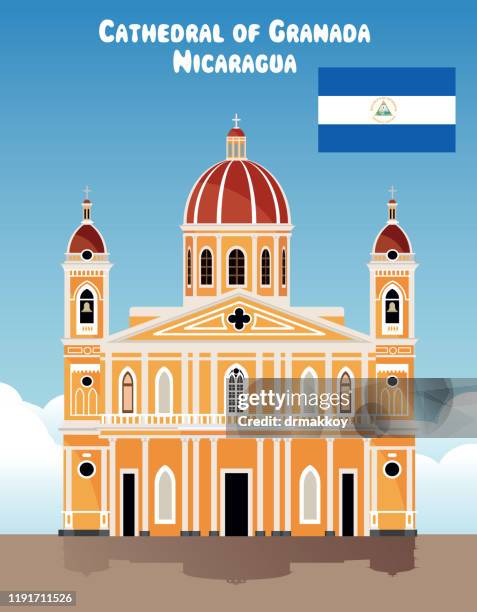cathedral of granada, nicaragua - granada nicaragua stock illustrations