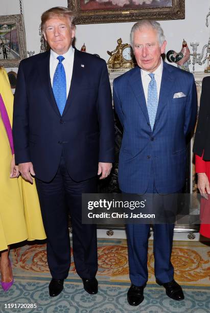 President Donald Trump and Prince Charles, Prince of Wales attend Tea at Clarence House with First lady Melania Trump and Camilla, Duchess of...