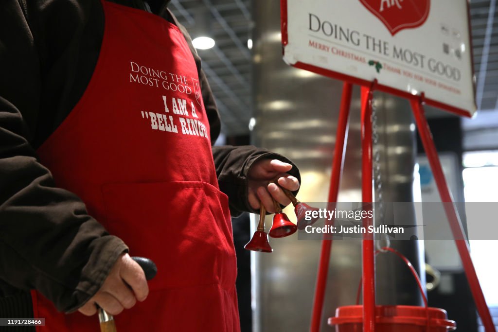Salvation Army In San Francisco Launches Annual Red Kettle For Holiday Donations