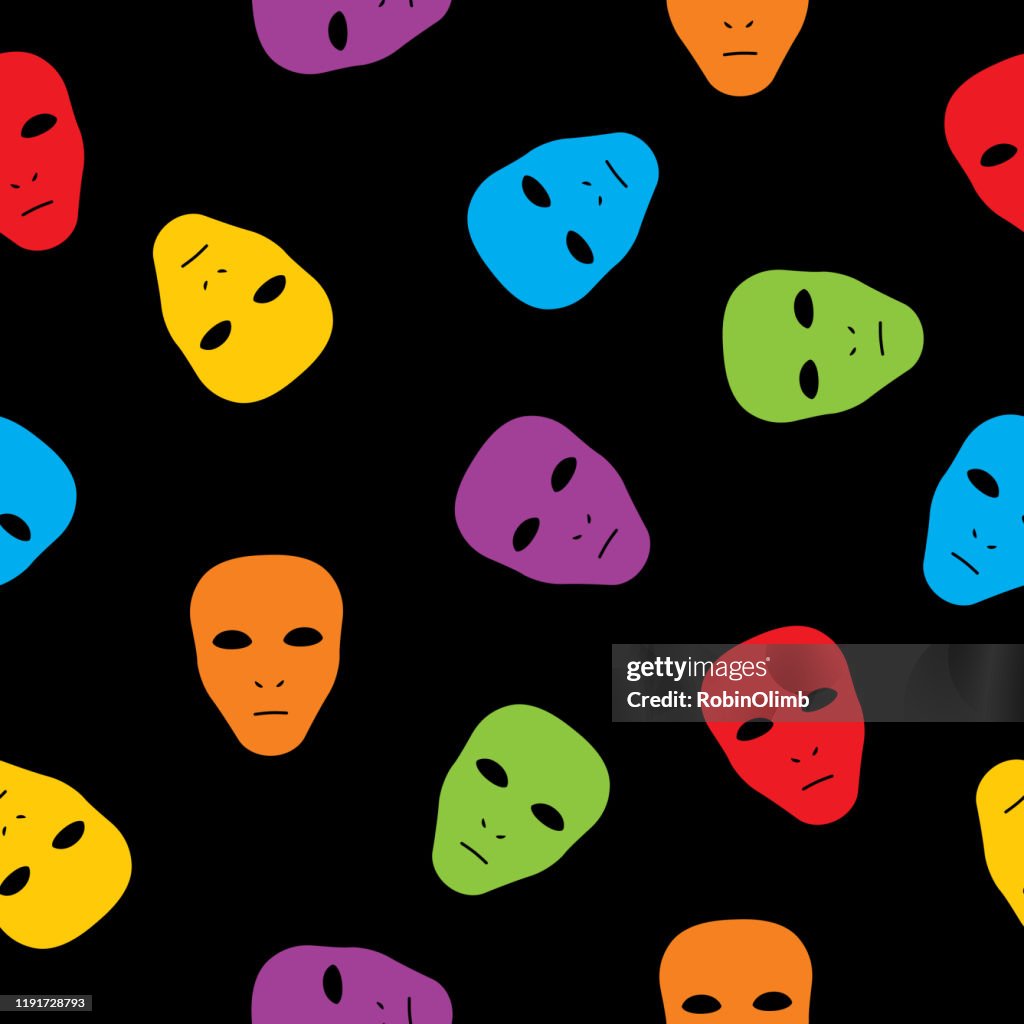 Mask Pattern Background Colorful Masks Seamless Pattern High-Res Vector Graphic - Getty Images