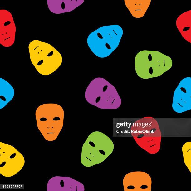 Cartoon Mask Texture Colorful Masks Seamless Pattern High-Res Vector Graphic - Getty Images