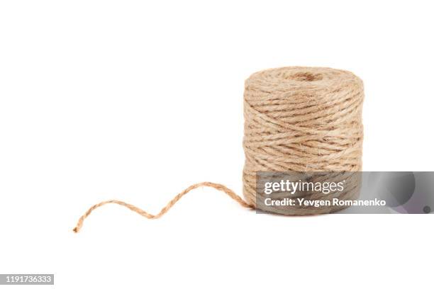 skein of jute rope isolated on white background - skein stock pictures, royalty-free photos & images