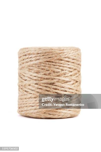 skein of jute rope isolated on white background - jute ストックフォトと画像