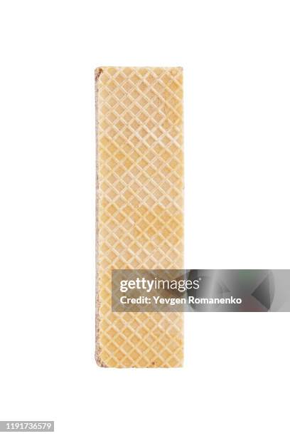 crispy wafer isolated on white background - wafer stock pictures, royalty-free photos & images