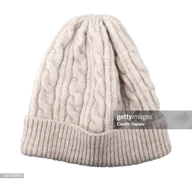 women's winter hat isolated on white background - gorro de invierno fotografías e imágenes de stock