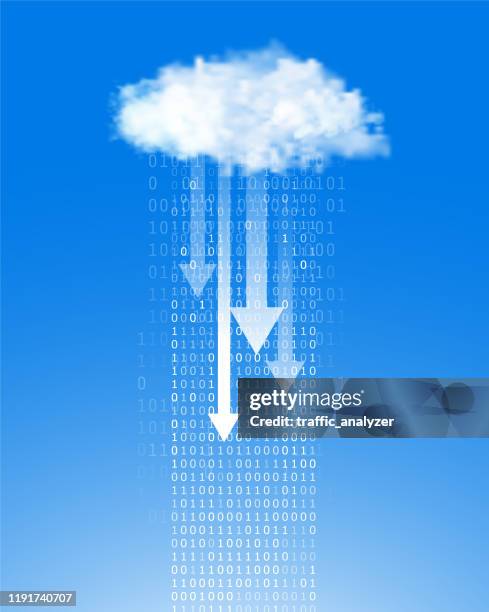 cloud - data rain - cybersecurity background stock illustrations