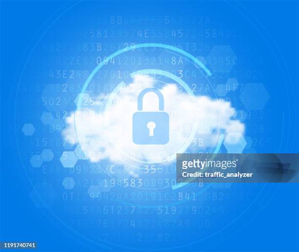 cloud - hi-tech background - security stock illustrations