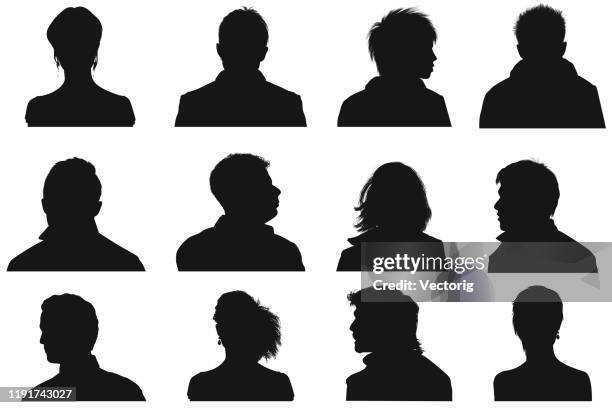 people head silhouettes - headshot stock illustrations