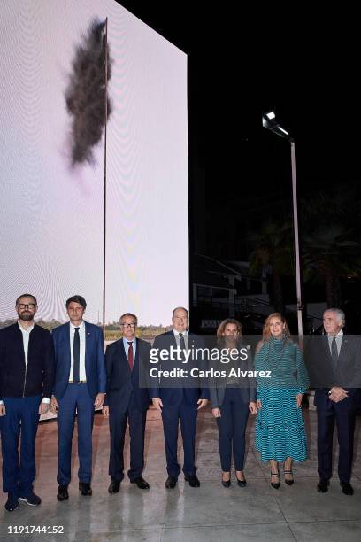Artist John Gerrard, Andres Couve, Spanish Minister of Culture and Sport Jose Guirao, Prince Albert II of Monaco, Spanish Minister for the Ecological...