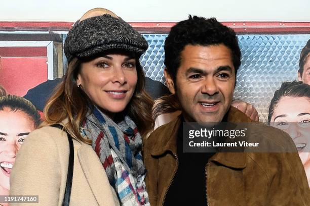 Melissa Theuriau and Jamel Debbouze attend the "Une Belle Equipe" premiere at Cinema Elysees Biarritz on December 03, 2019 in Paris, France.