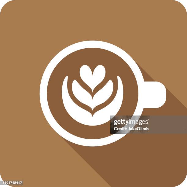 latte icon silhouette - frothy drink stock illustrations