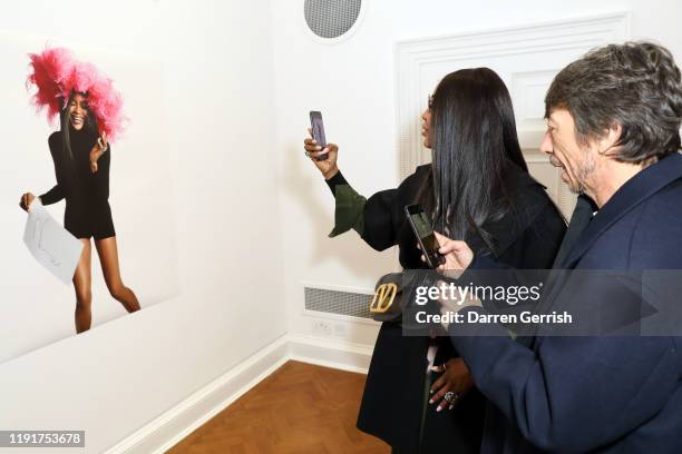 Pierpaolo Piccioli and Naomi Campbell attend A Magazine curated by Pierpaolo Piccioli launch cocktail at Galerie Thaddaeus Ropac on December 03, 2019...