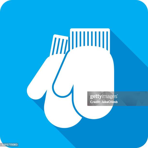 snow mitts icon silhouette - wool gloves stock illustrations