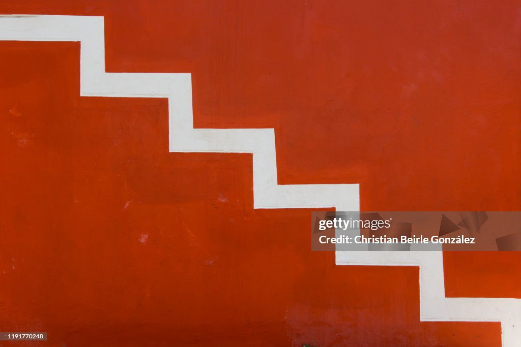 Vibrant red wall of Bo-Kaap, Cape Town - South Africa