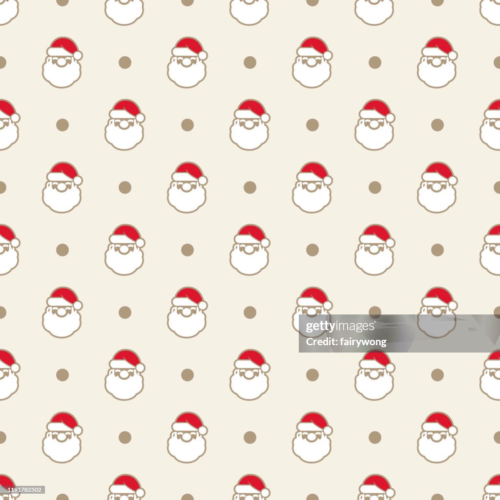 Santa Color Pattern Santa Claus Red Seamless Pattern Stock Illustration High-Res Vector ...
