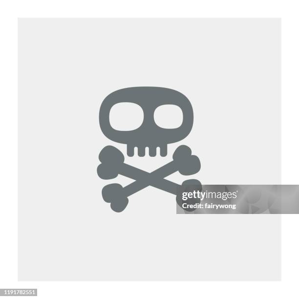 ilustrações, clipart, desenhos animados e ícones de crânio com ícone cruzado dos ossos - pirate flag