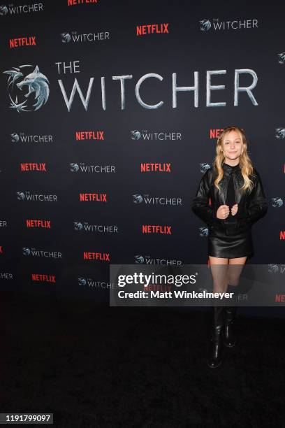 Alyvia Alyn Lind attends the photocall for Netflix's "The Witcher" season 1 at the Egyptian Theatre on December 03, 2019 in Hollywood, California.