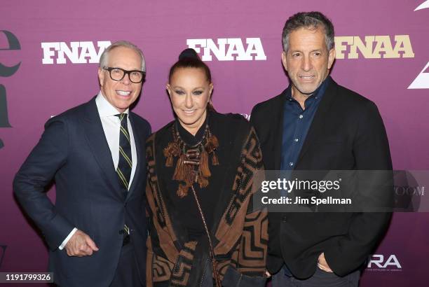 Designers Tommy Hilfiger, Donna Karan and Kenneth Cole attend the 2019 FN Achievement Awards at IAC Building on December 03, 2019 in New York City.