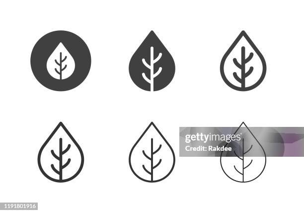 leaves icons - multi series - weeding stock illustrations