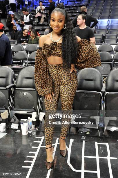Singer Normani attends a basketball game between the Los Angeles Clippers and Portland Trail Blazers at Staples Center on December 03, 2019 in Los...