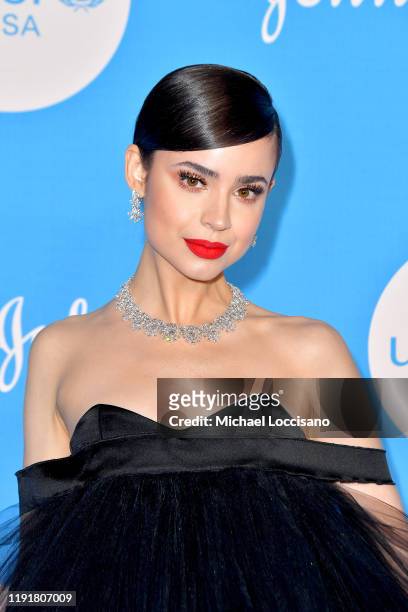 Sofia Carson at the 15th Annual UNICEF Snowflake Ball 2019 at 60 Wall Street Atrium on December 03, 2019 in New York City.