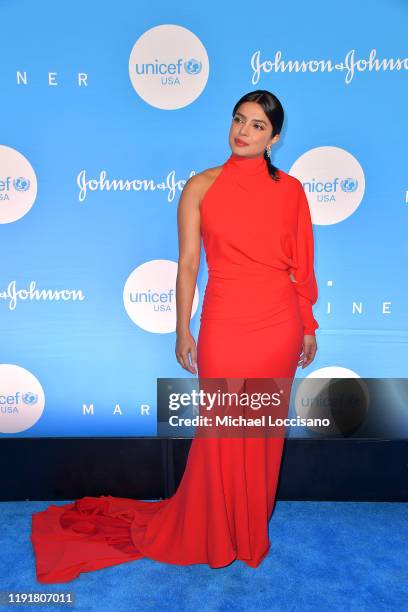 Priyanka Chopra Jonas at the 15th Annual UNICEF Snowflake Ball 2019 at 60 Wall Street Atrium on December 03, 2019 in New York City.