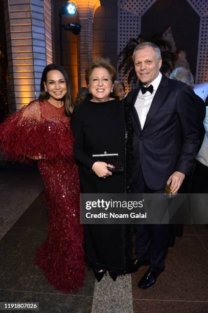 Moll Anderson, Caryl M. Stern, and Charlie Anderson attend the 15th Annual UNICEF Snowflake Ball 2019 at Cipriani Wall Street on December 03, 2019 in...