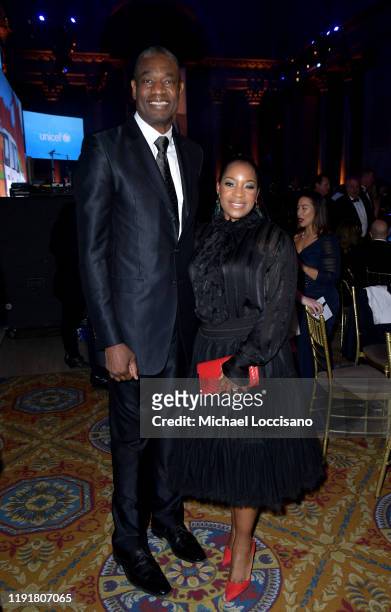 Dikembe Mutombo and Rose Mutombo attend the 15th Annual UNICEF Snowflake Ball 2019 at Cipriani Wall Street on December 03, 2019 in New York City.
