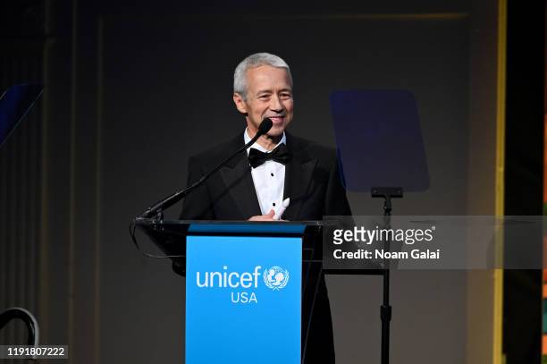 Joaquin Duato speaks onstage during the 15th Annual UNICEF Snowflake Ball 2019 at Cipriani Wall Street on December 03, 2019 in New York City.