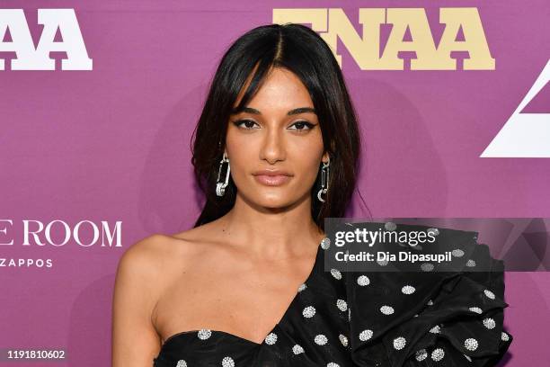 Amina Muaddi attends the 2019 FN Achievement Awards at IAC Building on December 03, 2019 in New York City.